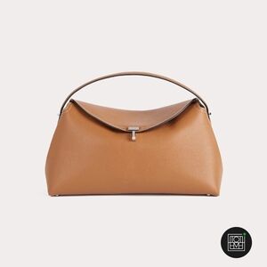 Toteme T-Lock Top Handle Tan Grain Bag